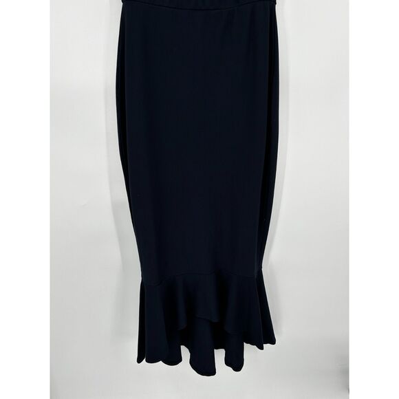 LULUS How Much I Care Midnight Blue Off-the-Shoulder Ruffle Midi Dress Medium - Picture 6 of 8